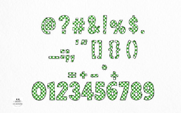 Checkered Green Font - Preview 3