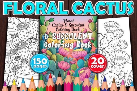 Floral Cactus & Succulent Coloring Book