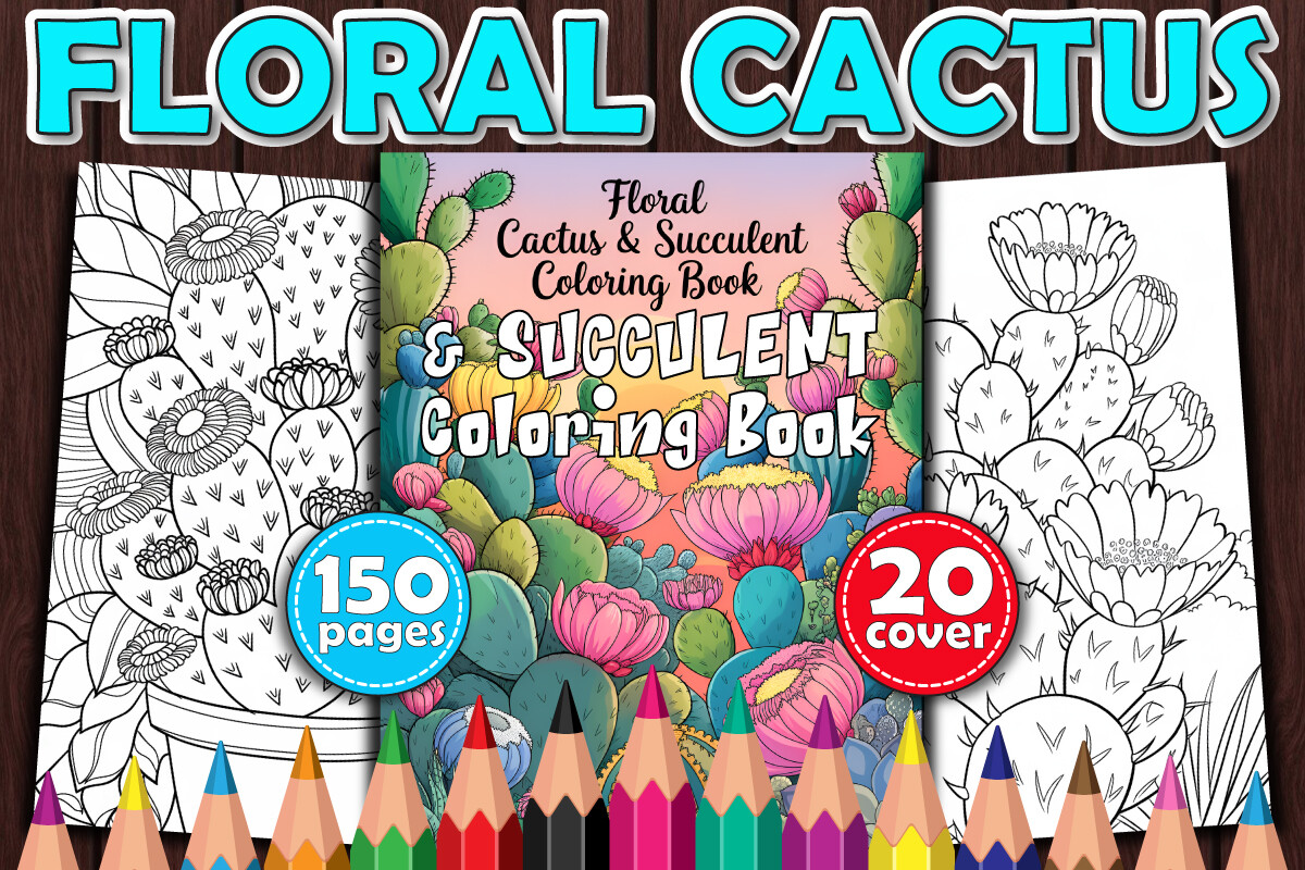 Floral Cactus & Succulent Coloring Book