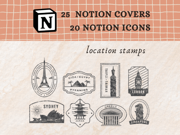 Location Stamps Notion Icons