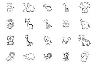 Safari Animals SVG Bundle Graphic by aurnobnandy · Creative Fabrica