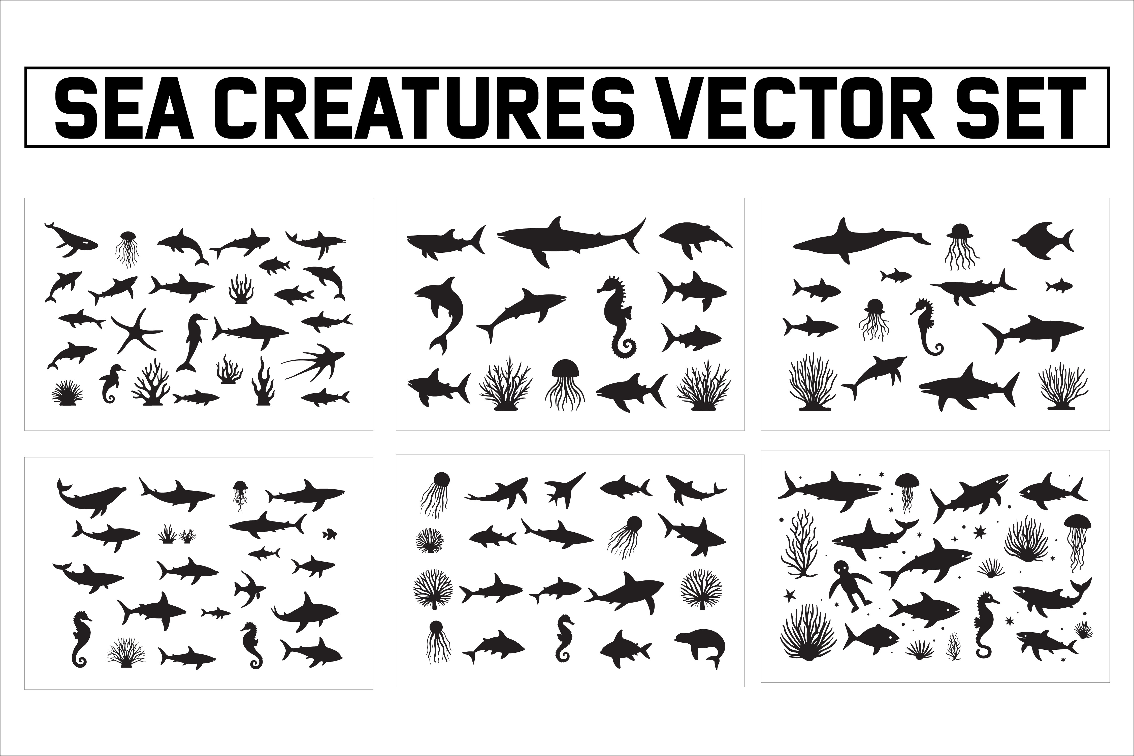 Sea Creatures Vector Set1