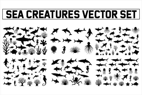Sea Creatures Vector Set2