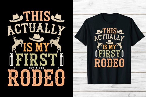 Preview of Western Cowboy My First Rodeo Shirt Eps T-shirt, sticker, and sublimation design