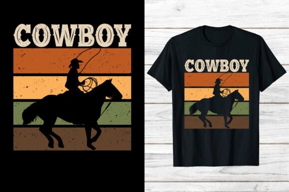 Preview of Western Cowboy Shirt Eps Png Vintage T-shirt, sticker, and sublimation design