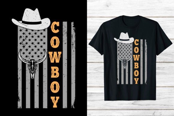 Preview of Western Cowboy Us Flag Vintage Shirt Eps T-shirt, sticker, and sublimation design