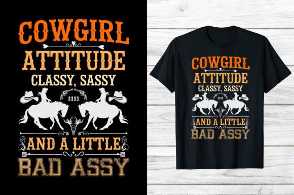 Preview of Western Cowgirl Attitude Shirt Vintage T-shirt, sticker, and sublimation design