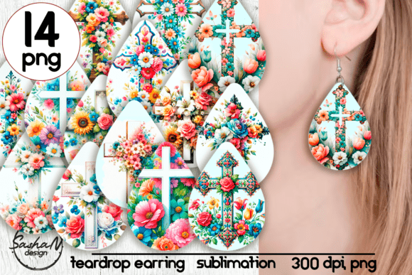 Cross Sublimation Earring Bundle Graphic Crafts By sashanikart