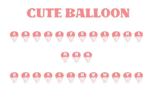 Cute Balloon Font PNG with transparent background - Preview 1