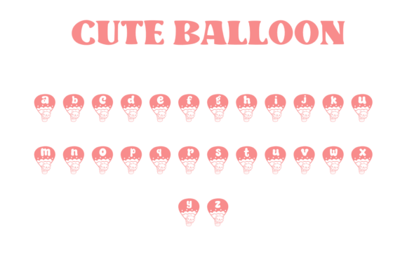 Cute Balloon Font PNG with transparent background - Preview 2