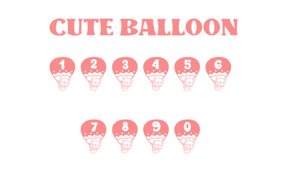 Cute Balloon Font PNG with transparent background - Preview 3