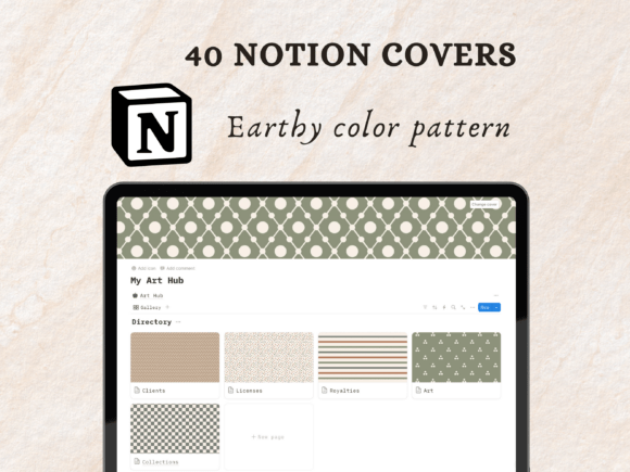 Earthy Color Patterns Notion Covers