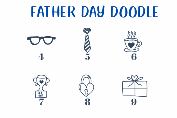 Father Day Doodle Font PNG with transparent background - Preview 3