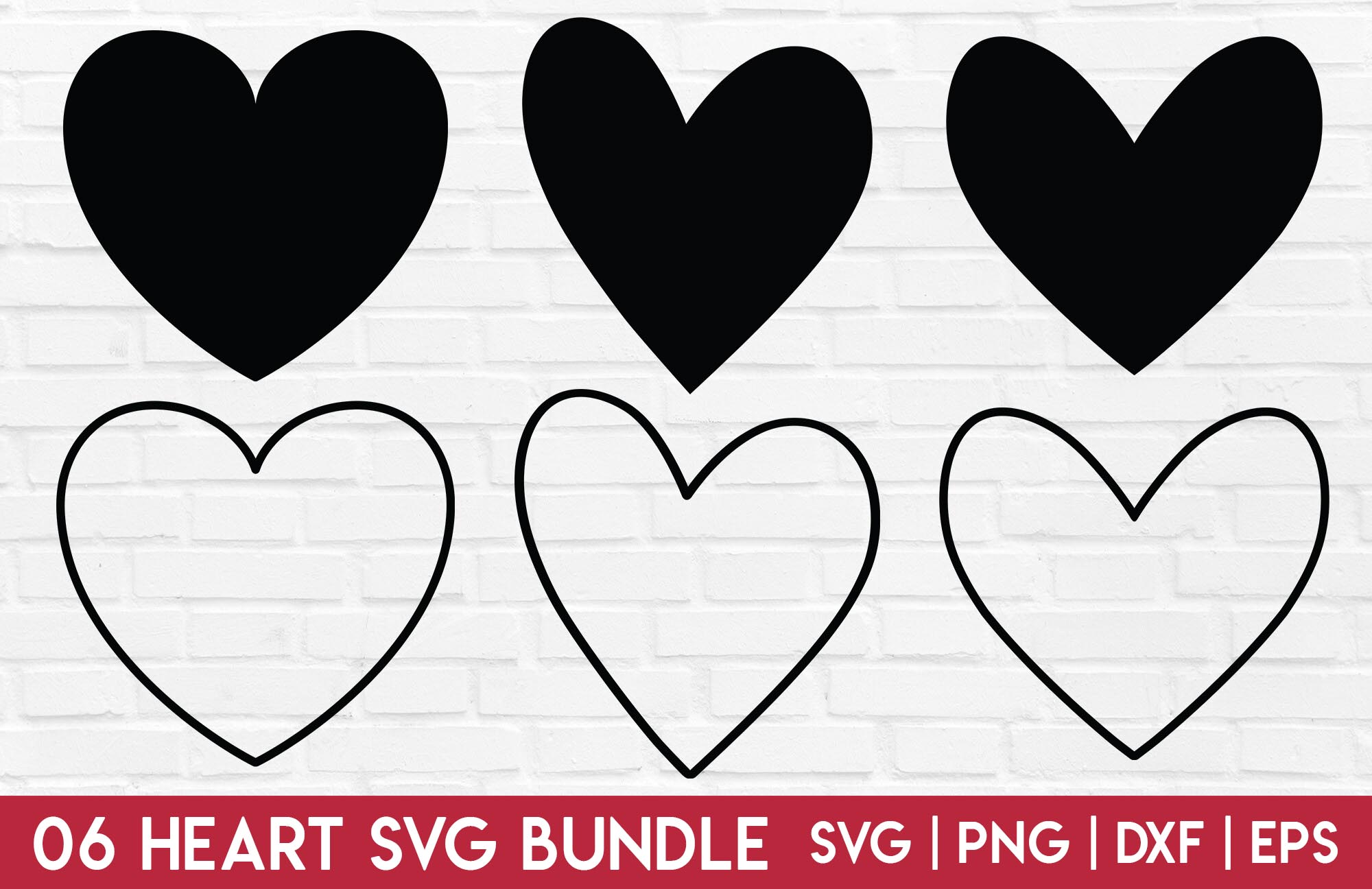 Heart SVG Bundle - Heart Outline SVG PNG