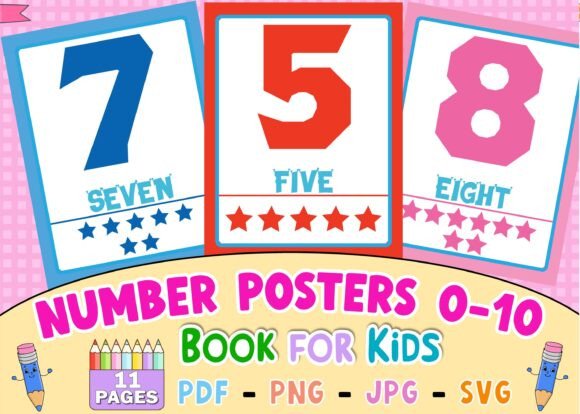 Number Posters 0-10 for Classroom Decor
