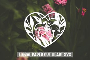 Paper Cut Floral Heart SVG Graphic by reddish · Creative Fabrica