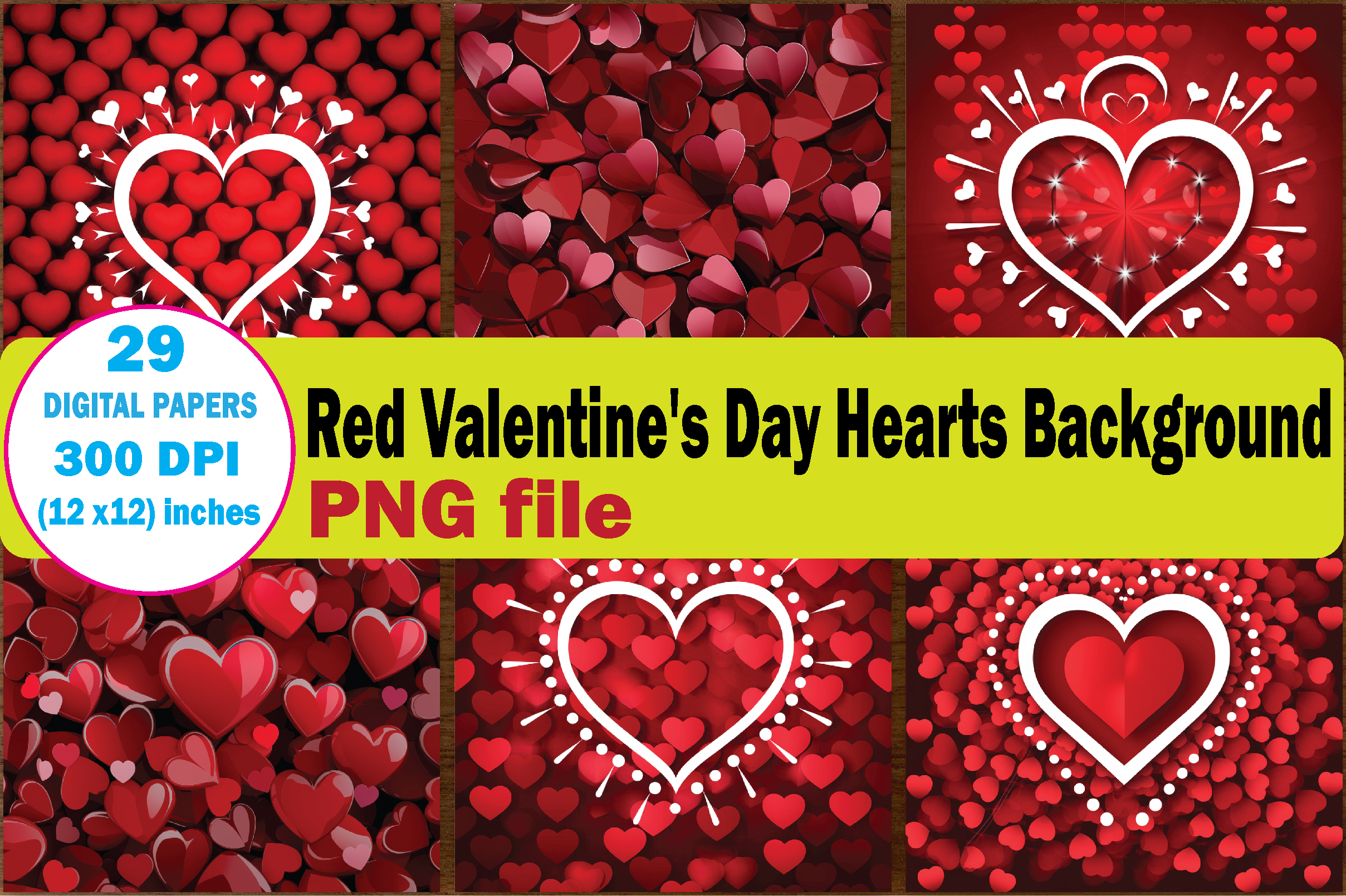 Red Valentine's Day Hearts Background Graphic by Design Express ...