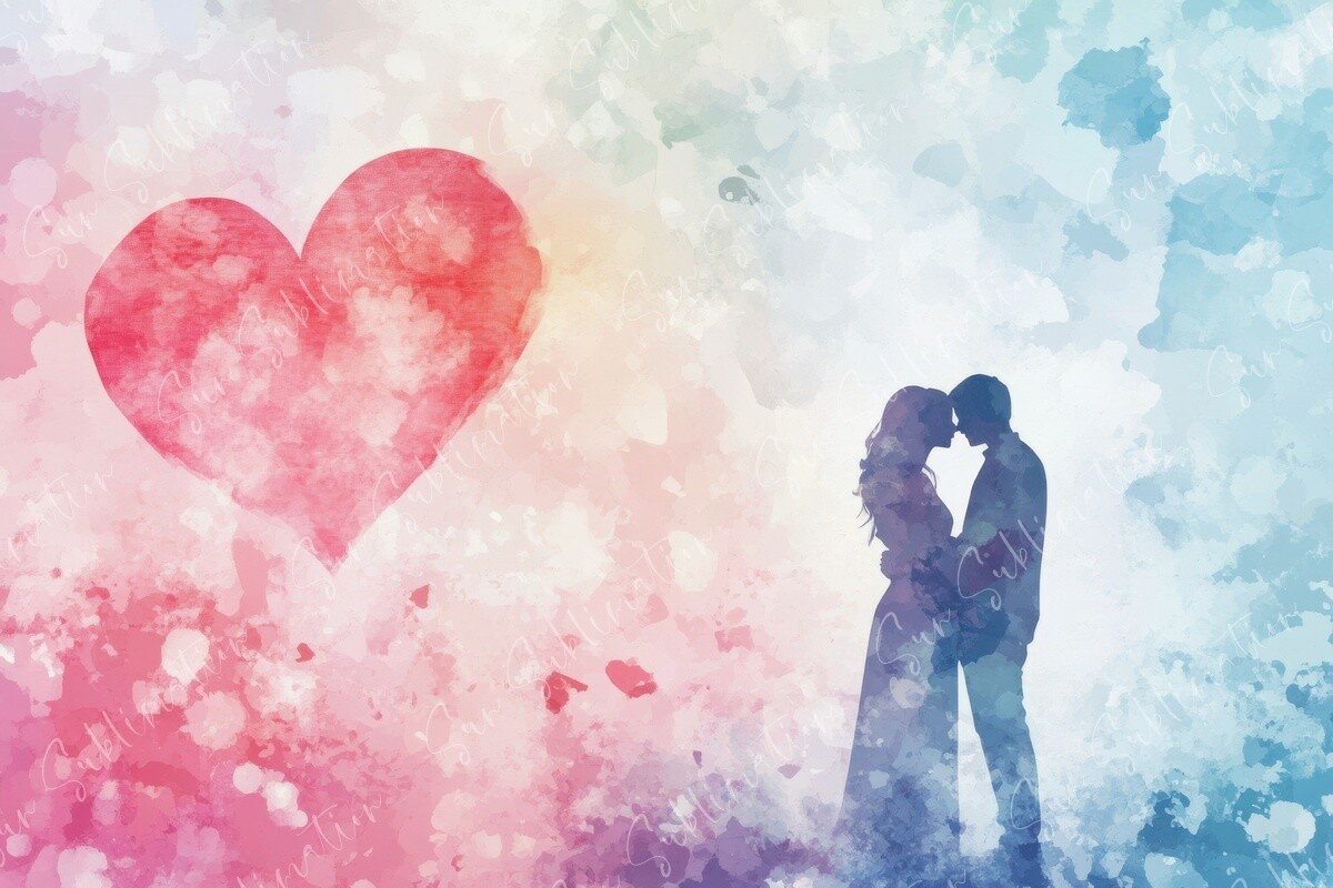 Romantic Silhouette with Heart Shape Graphic by Sun Sublimation ...