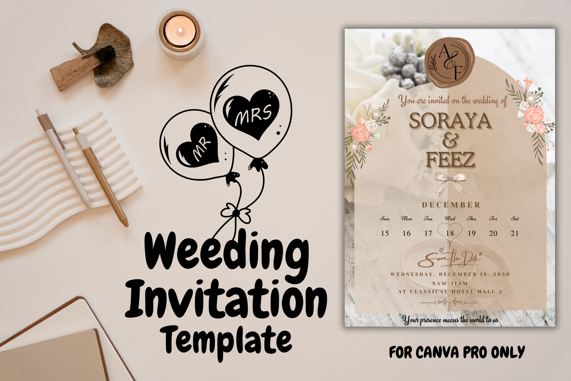 Simple Weeding Invitation Template