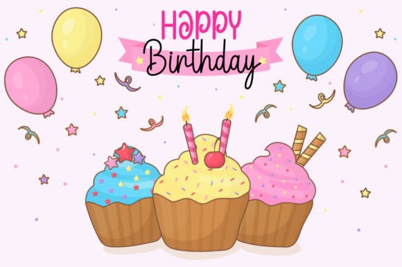 Birthday Cupcake Duo Font - Preview 1