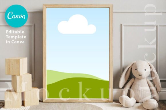 Canva Nursery Frame Mockup, Kids Room