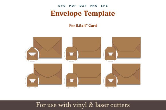 Envelope Template SVG, 5.5x4" for Card