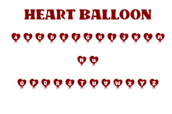 Heart Balloons Font - Preview 1