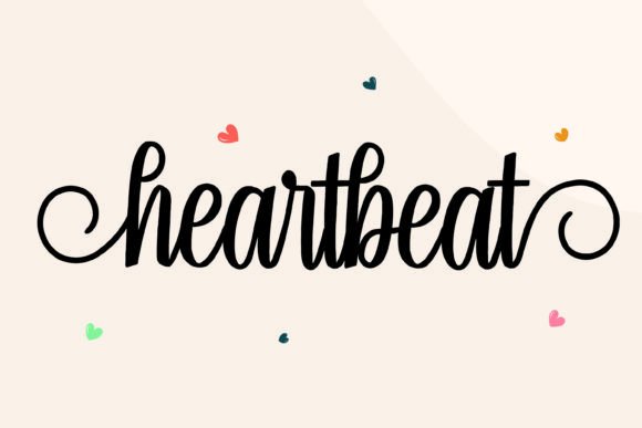 Heartbeat handwritten font preview