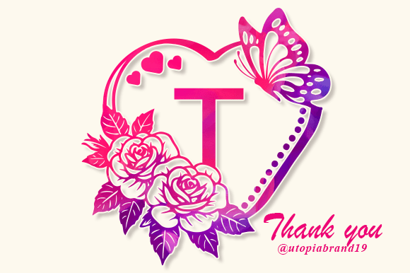 Monogram Heart Valentine Font PNG with transparent background - Preview 3