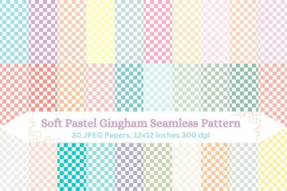 Soft Pastel Gingham 30 Seamless Patterns Graphic Patterns By archiegupta1908