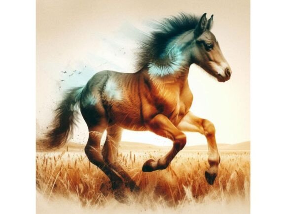 A Baby Horse with a Short Mane, Running
