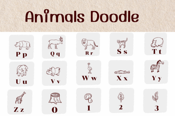 Animals Doodle Font - Preview 2