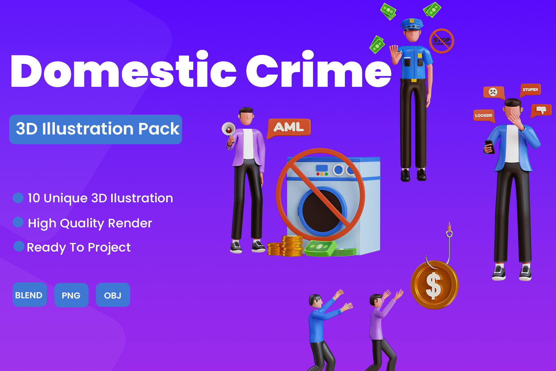 Corruption 3D Illustration Pack Graphic by novia99design · Creative Fabrica