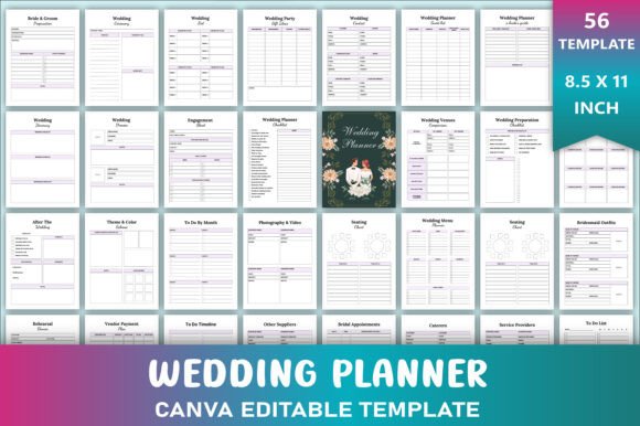 Editable Wedding Planner Canva Template Graphic by KDP GALLERY ...