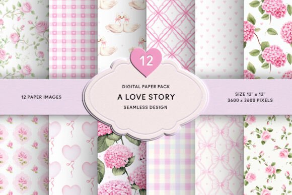 Watercolor Soft Pink Roses Digital Paper Graphic by Petite Meadow ...