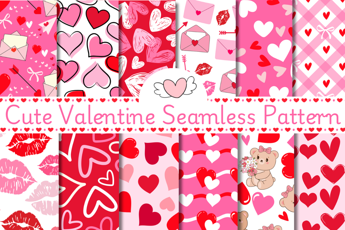 Romantic Valentine Seamless Pattern Graphic by Gloria Designed It ...