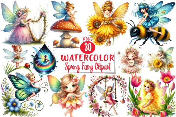 Spring Fairy Collection Clipart Graphic by Graphics Bazar · Creative ...