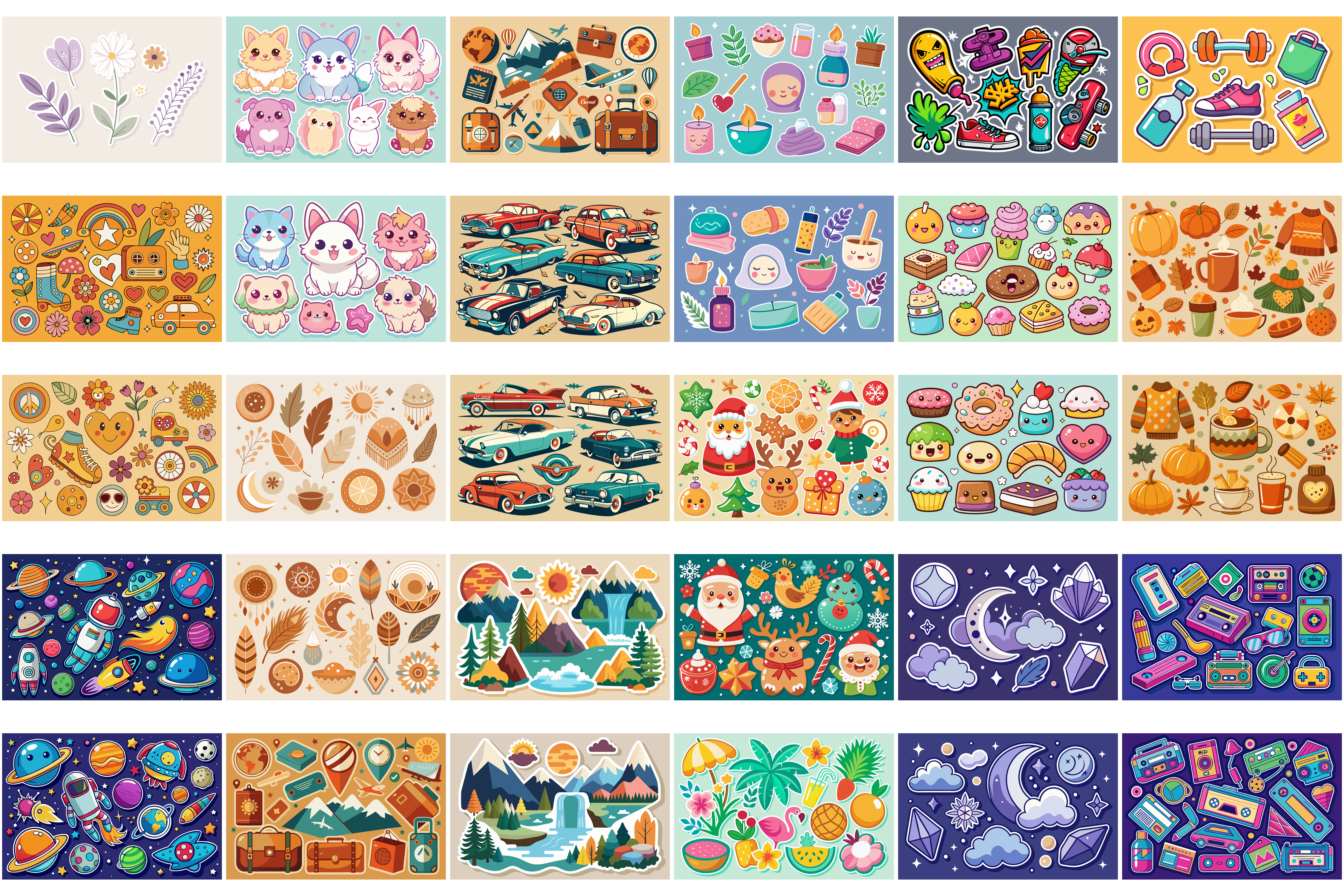 Ultimate Sticker Set Collection 32 Theme Graphic by MH Creation House ...