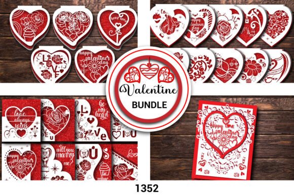 Valentine's Day Heart Gift Card SVG 1352
