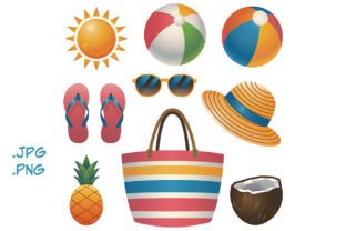 Summer Beach Set Graphic by Joanna Redesiuk · Creative Fabrica