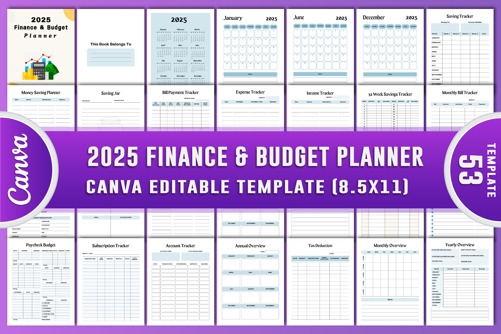 2025 Finance & Budget Planner Canva KDP Graphic by Creative Space ...