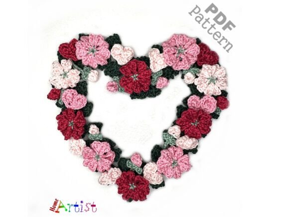 Crochet Floral Heart Valentin Flower