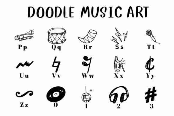 Doodle Music Art Font - Preview 2