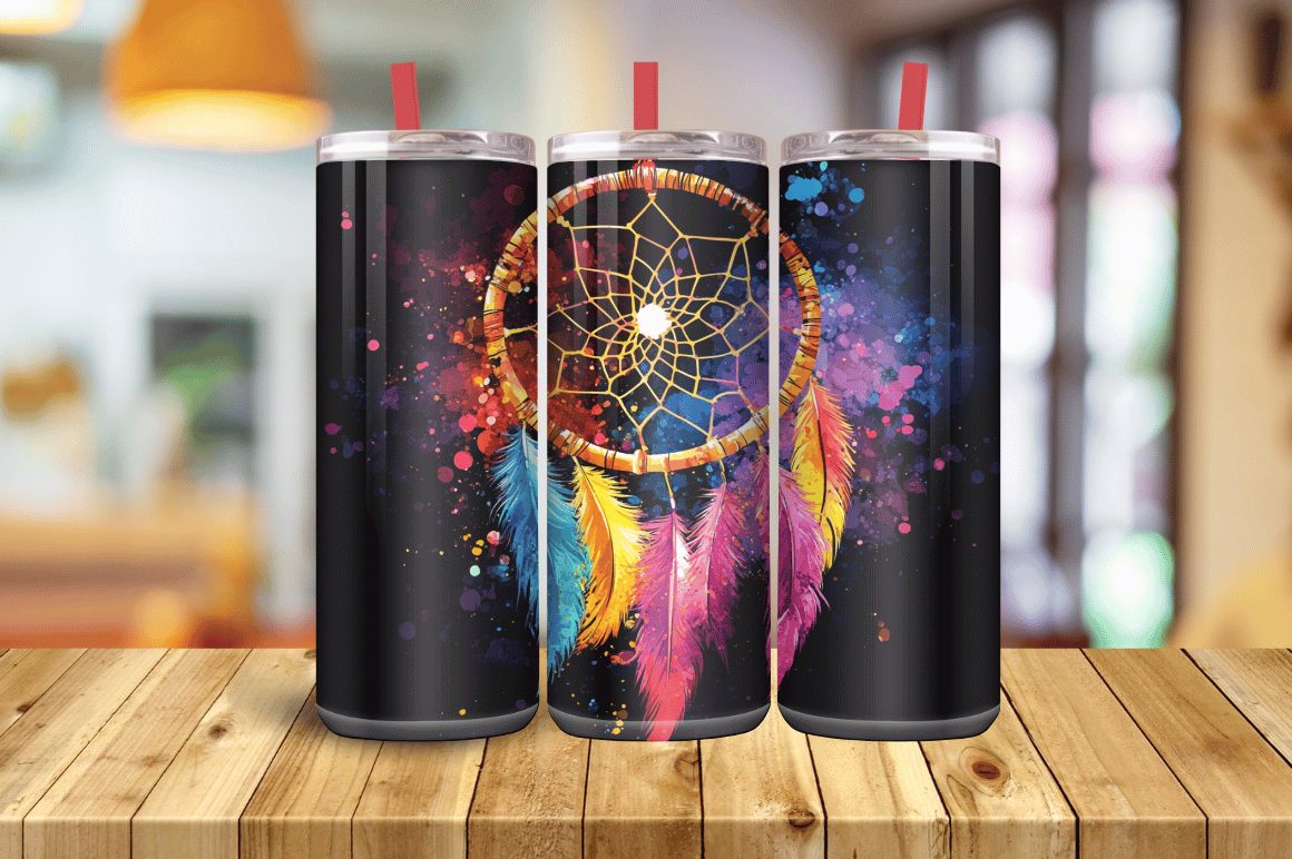 Dreamcatcher Floral Tumbler Wrap, 20oz Graphic by Magic Creative ...