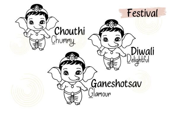 Ganesha Bless You Font PNG with transparent background - Preview 3