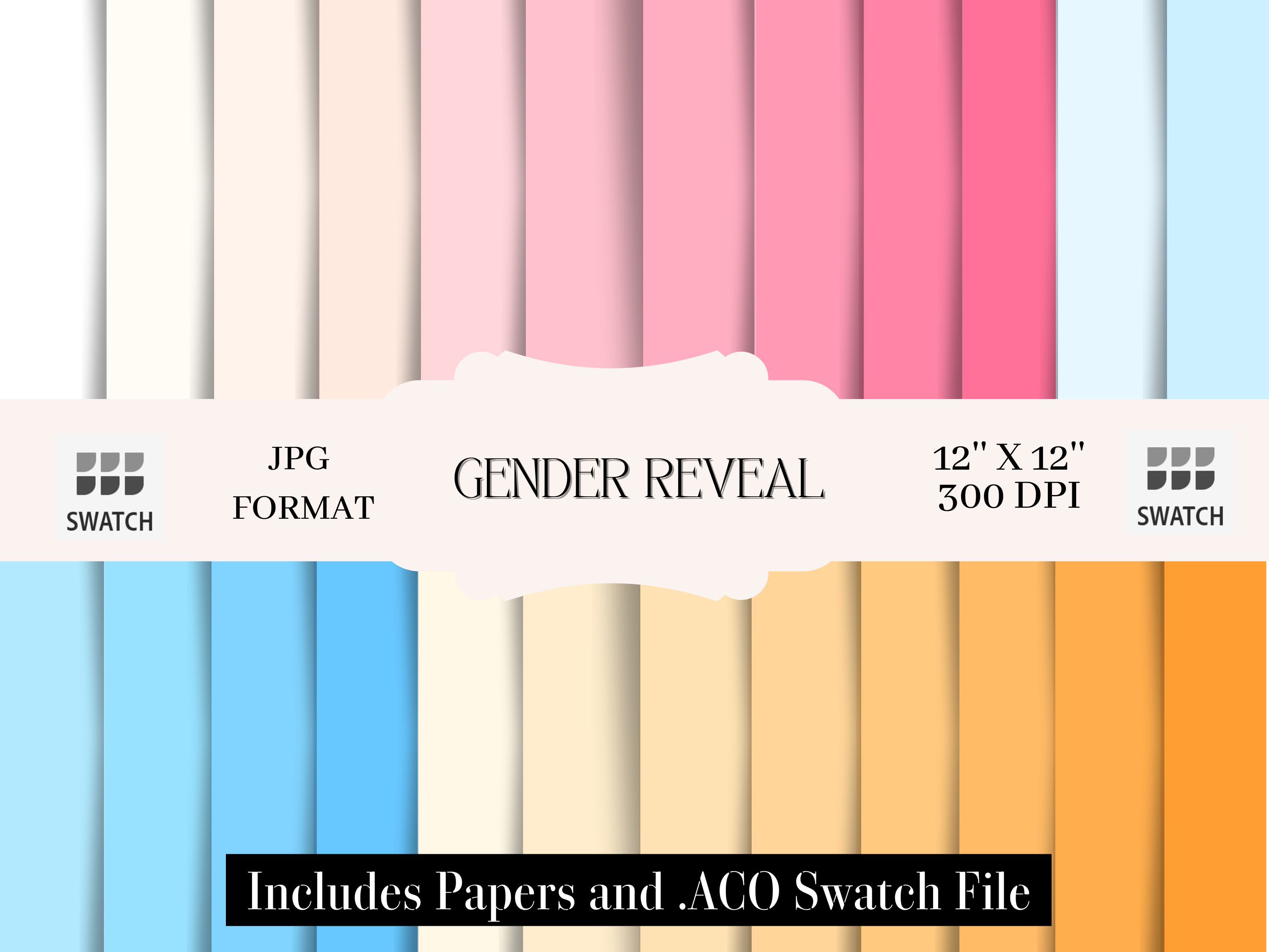 Gender Reveal – JPGs & Color Swatches Graphic by Creative Templates Den ...