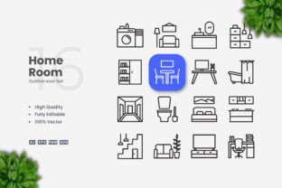Home Room Icons Graphic by upnowgraphic · Creative Fabrica