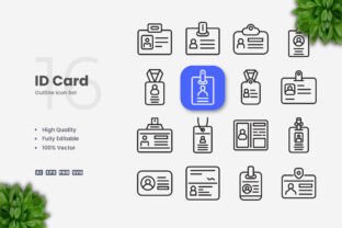 Id Card Icons Graphic by upnowgraphic · Creative Fabrica