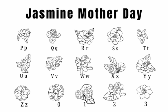 Jasmine Mother Day Font PNG with transparent background - Preview 2