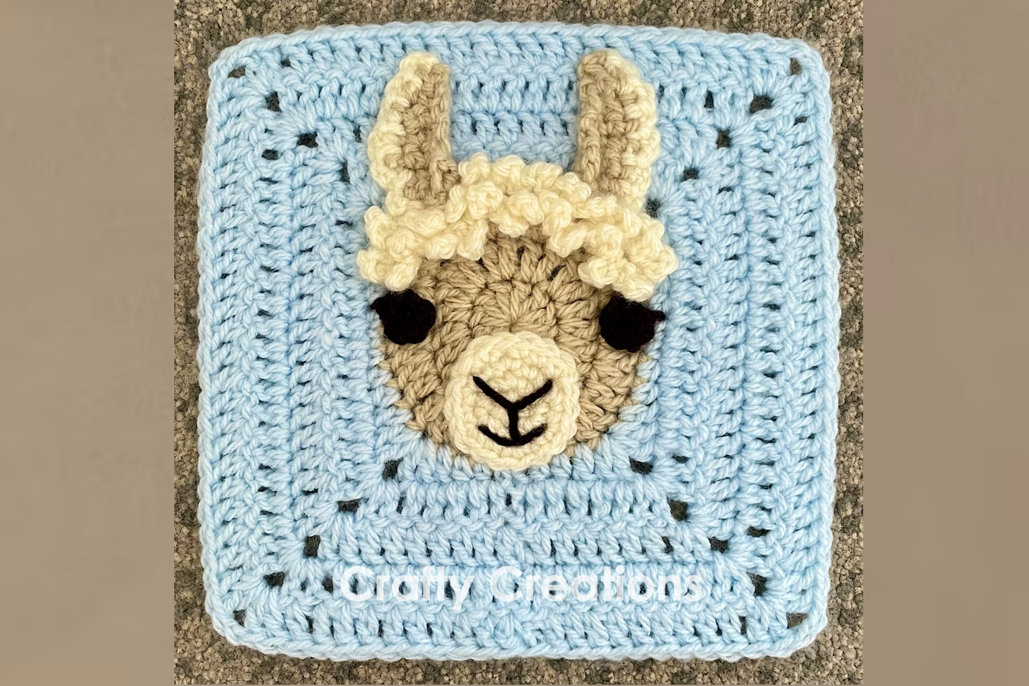 Llama Granny Square Crochet Pattern